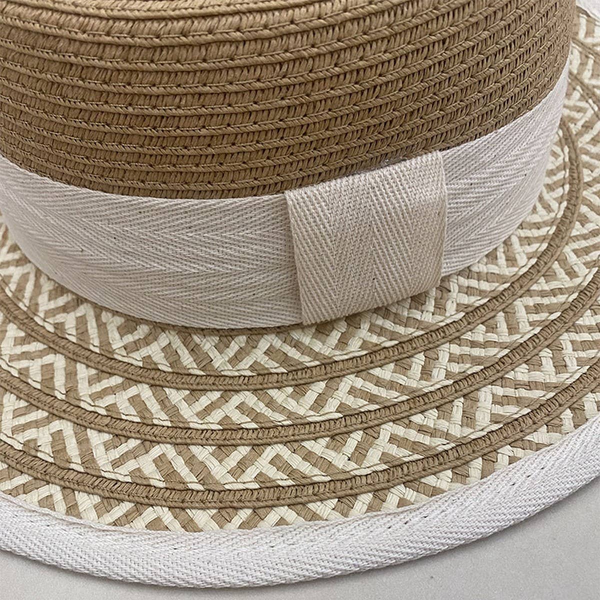 Summer retro flat top straw hat for women_CWAH3510