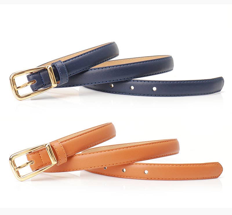 Versatile leopard print pin buckle denim belt