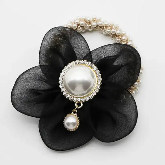 WOMEN FLOWERS INLAID WITH RHINESTONES HAIR TIES_CWAHA0506