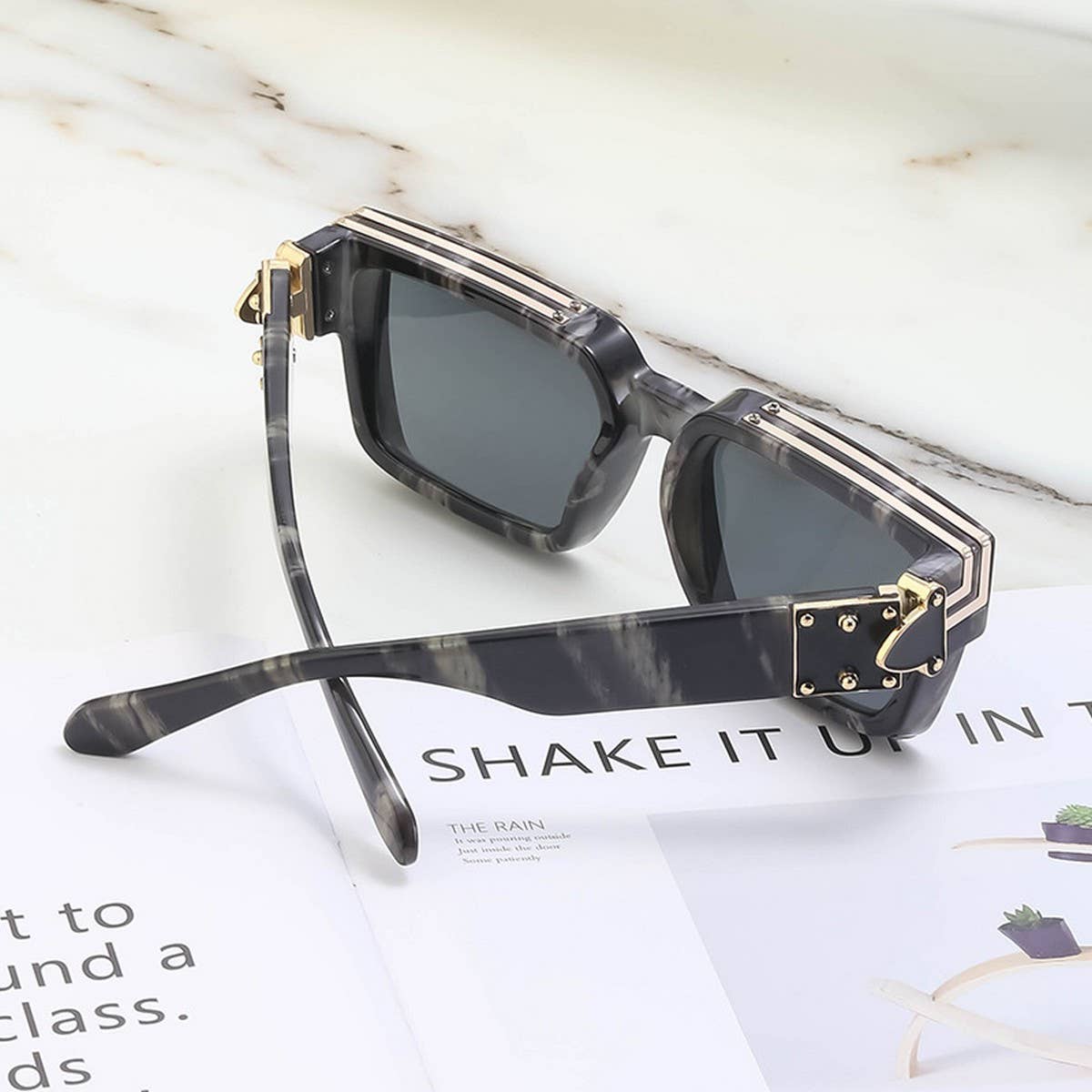 SUNGLASSES FASHION SQUARE FRAME SUNGLASSES GLASSES