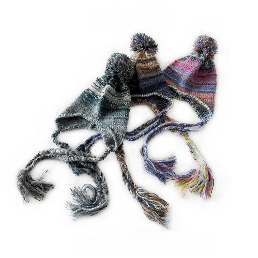 COLORBLOCK KNITTED HAT MIXED COLOR EARMUFFS HAT_CWAH2047