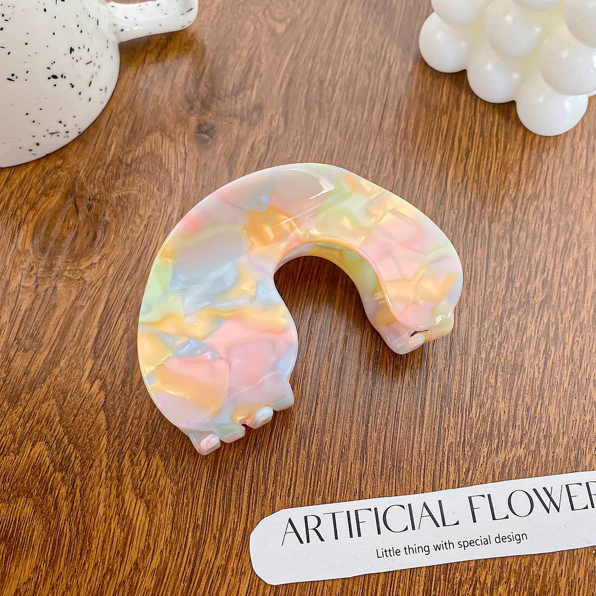 Acetate board style candy-colored hair clip