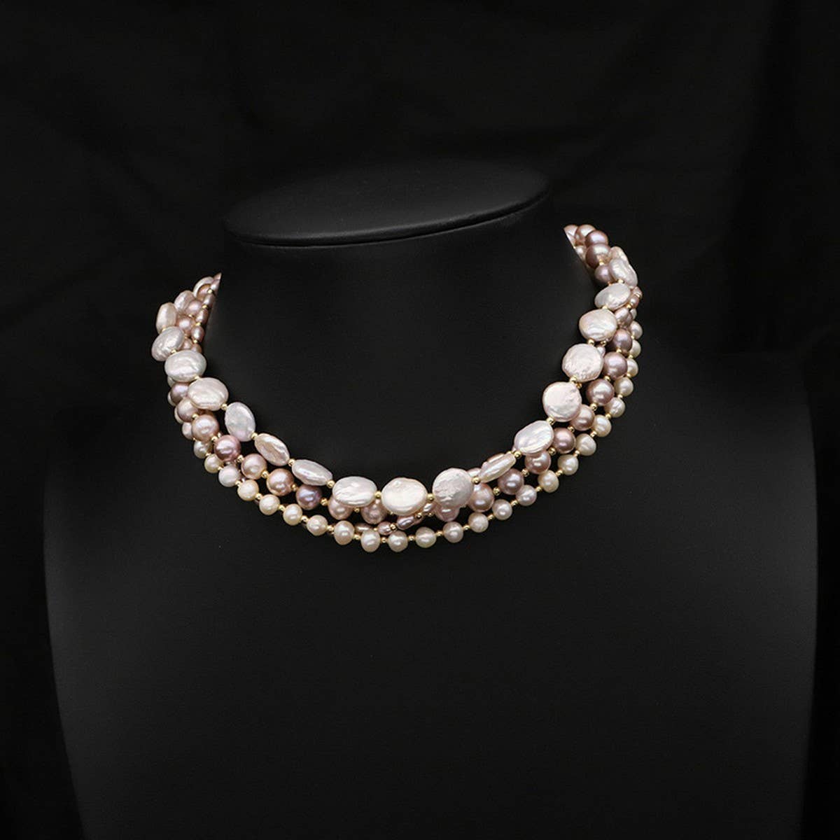 NATURAL FRESHWATER PEARL PETAL NECKLACE