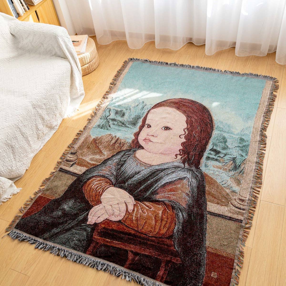 MULTIFUNCTIONAL BLANKET WITH OIL PAINTING PATTERN
