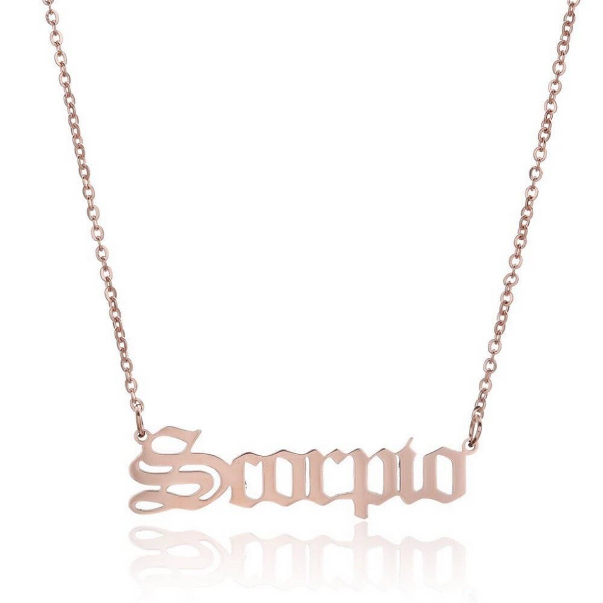 STAINLESS STEEL ZODIAC PENDANT CLAVICLE NECKLACE_CWMM2719