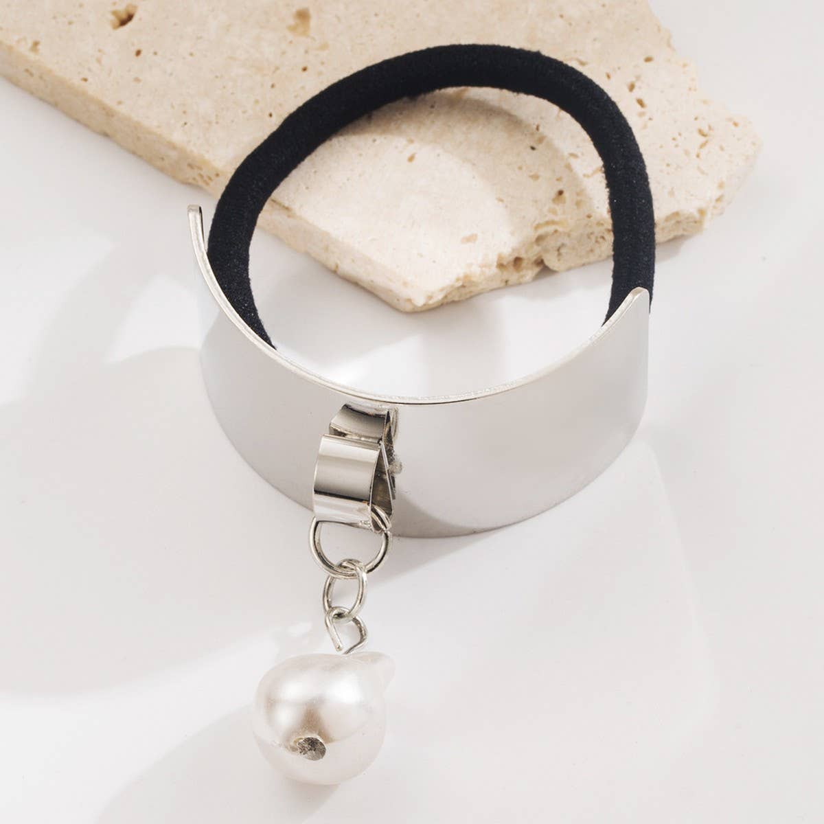 Gold Waterdrop Heart Pendant Elastic Hair Tie