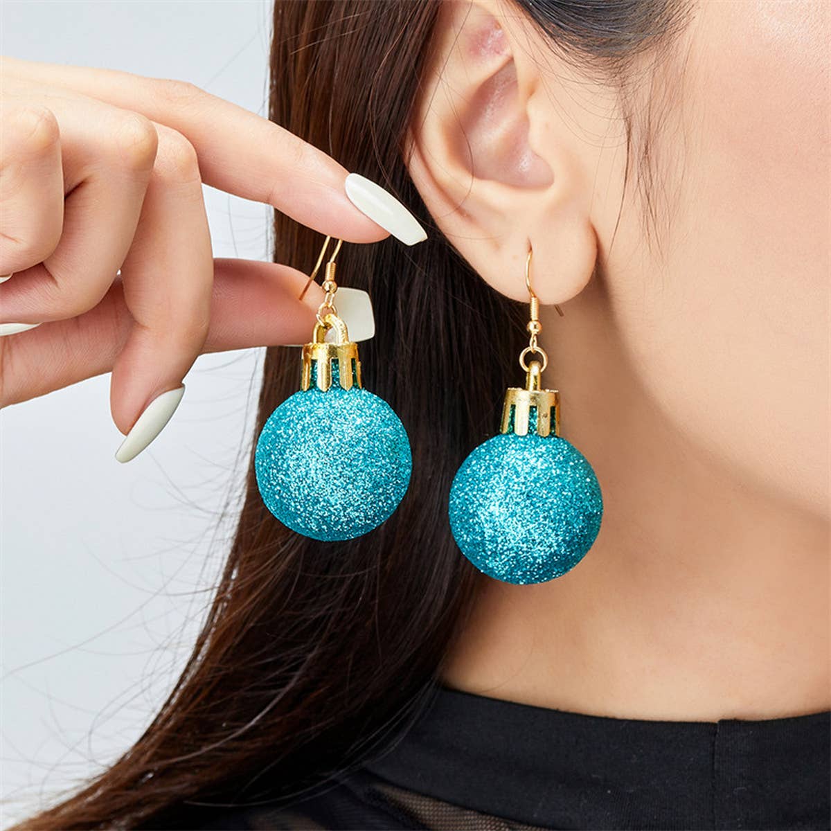 COLORFUL CHRISTMAS NEW BALL EARRINGS