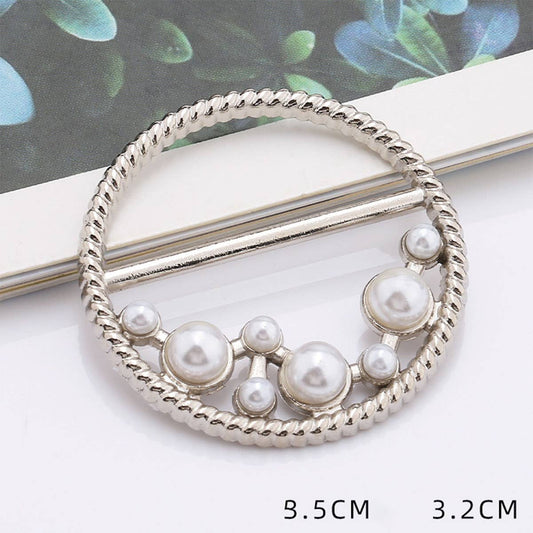 ROUND PEARL WITH DIAMOND SCARF RING WITH LUSTER