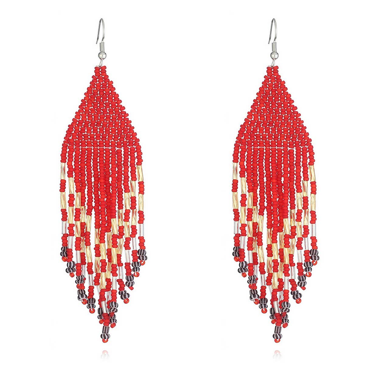 BOHEMIAN TASSELS DANGLE EARRINGS BEADED_CWAJE0754