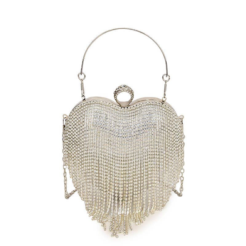 versatile chain crossbody heart-shaped box bag