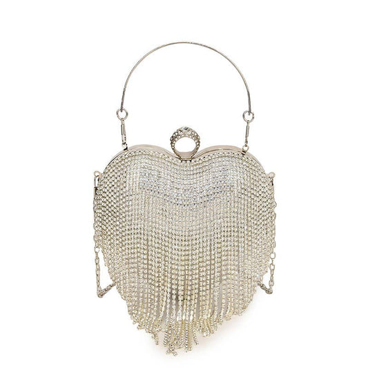 versatile chain crossbody heart-shaped box bag