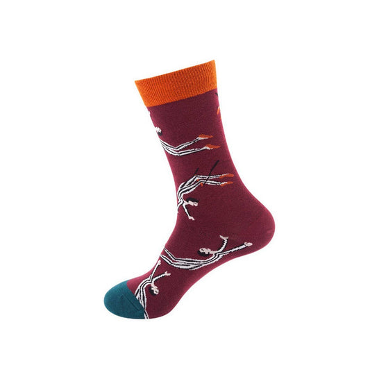 CASUAL GEOMETRIC CARTOON PRINT SOCKS_CWMS1012