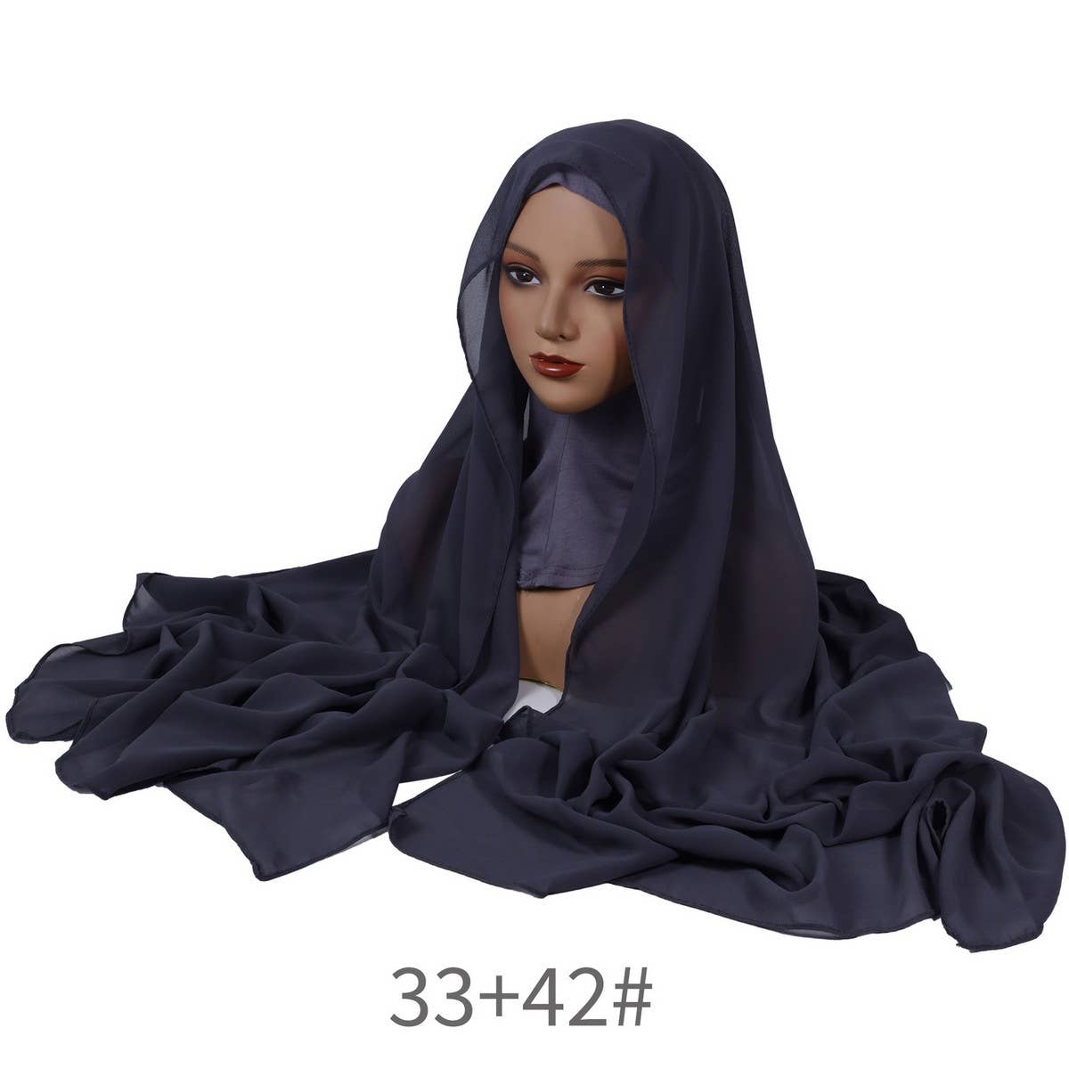 CLASSIC SOLID COLOR PEARL CHIFFON ETHNIC HEADSCARF