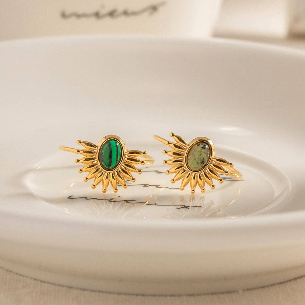 NATURAL STONE RINGS HIGH-END NON-FADING DESIGN