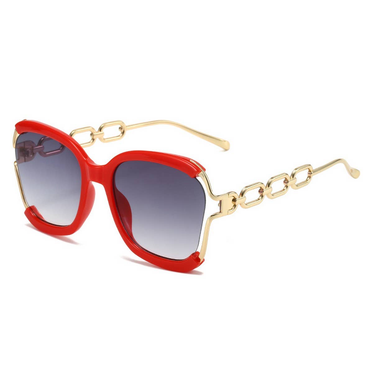 BIG FRAME CHAIN FASHION METAL SUNGLASSES_UV400_CWASG0276