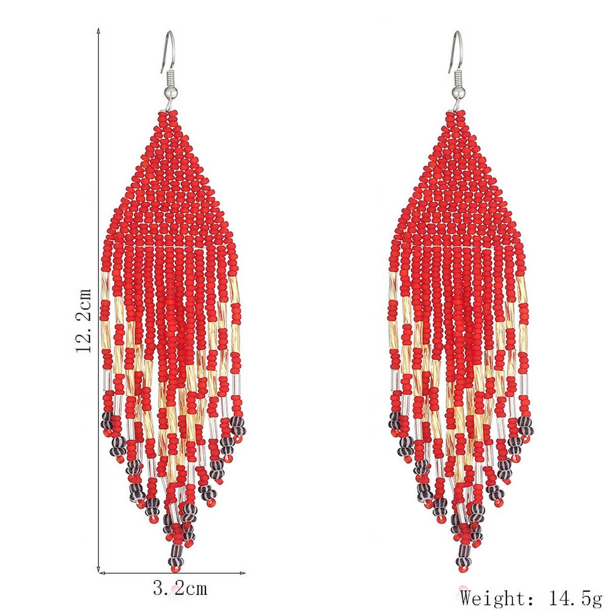 BOHEMIAN TASSELS DANGLE EARRINGS BEADED_CWAJE0754