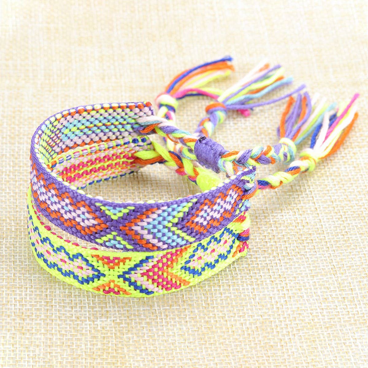 ETHNIC STYLE COLORFUL TASSEL WOVEN BRACELET