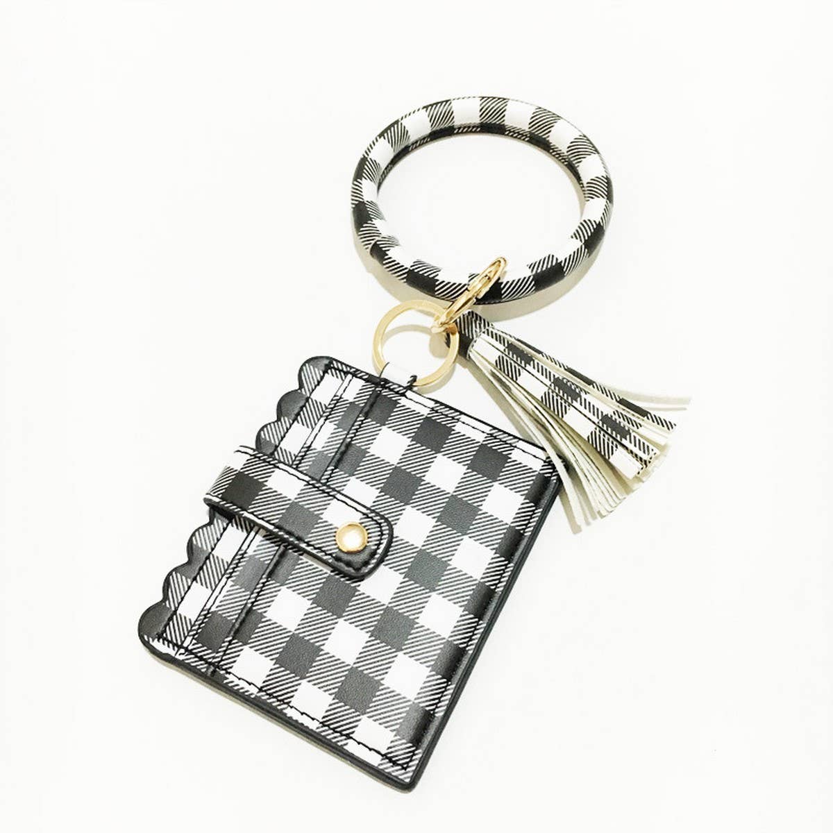 Leopard Keychain Bangle with PU Card Holder_CWAB5006