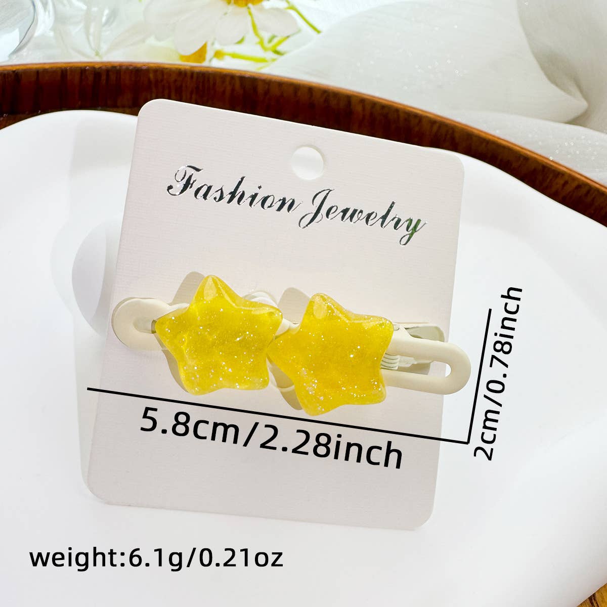 Cute transparent five-pointed star hair clips