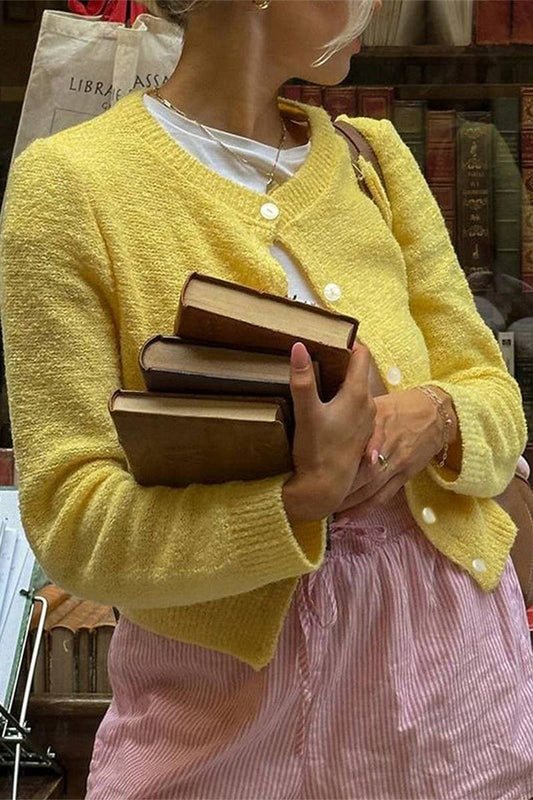 CWOCAL00748_CASUAL SIMPLE BUTTON LONG SLEEVE KNIT CARDIGAN