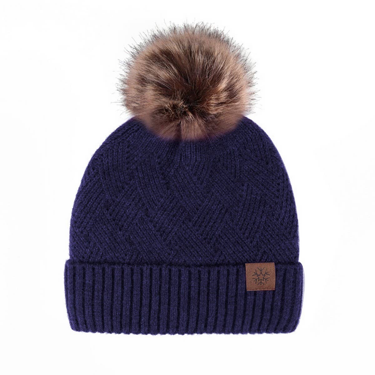 WINTER DOUBLE PLUSH BALL KNITTED HAT FOR WOMEN_CWAH2456