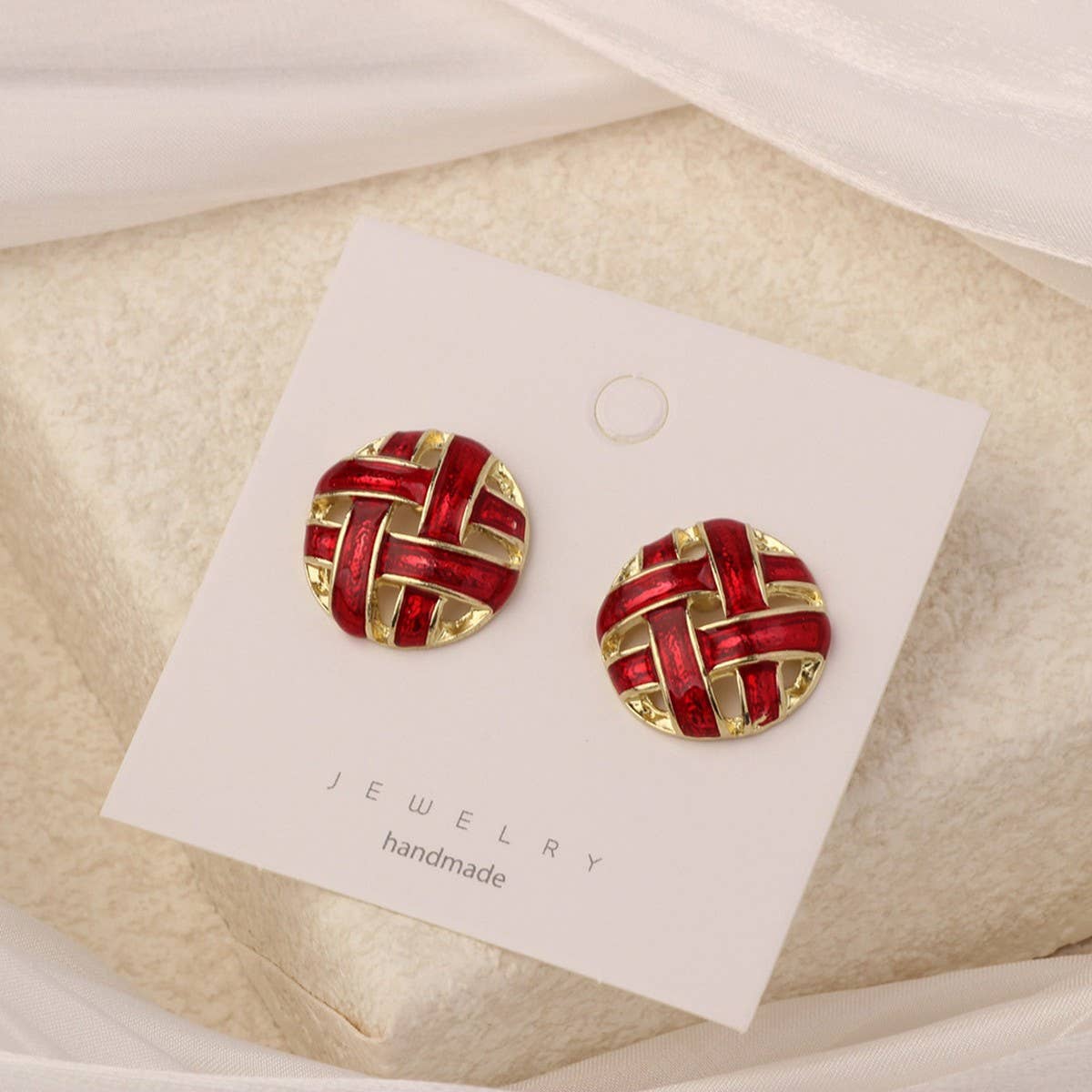 NEW SIMPLE HOLLOW GRID FOUR-LEAF EARRINGS