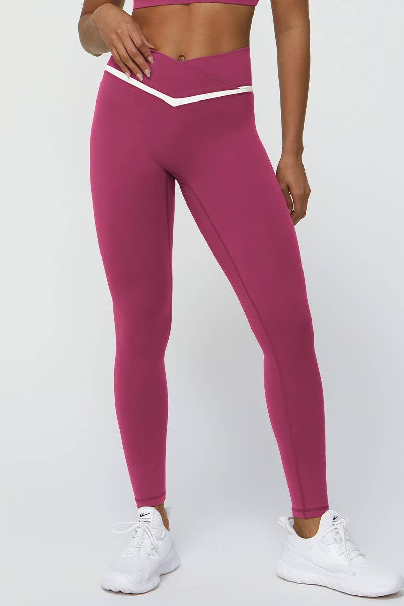 CWBLP1231_CONTRAST COLOR V WAIST TIGHT SPORTS 90% PANTS