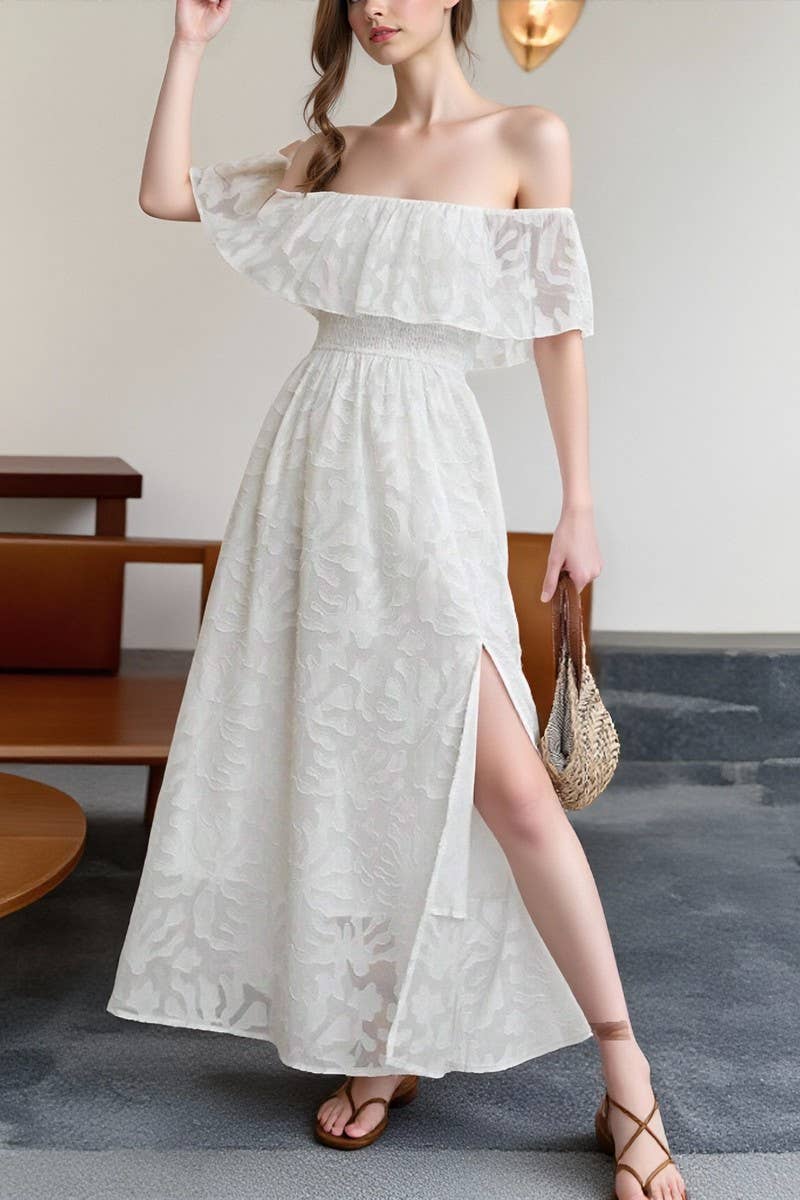 CWDMD00987_SEXY ONE-SHOULDER SOLID COLOR SHORT-SLEEVED DRESS