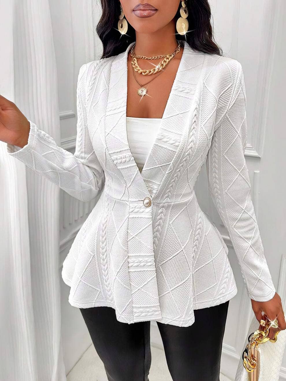 THICK-FIT FASHION JACQUARD BLAZER