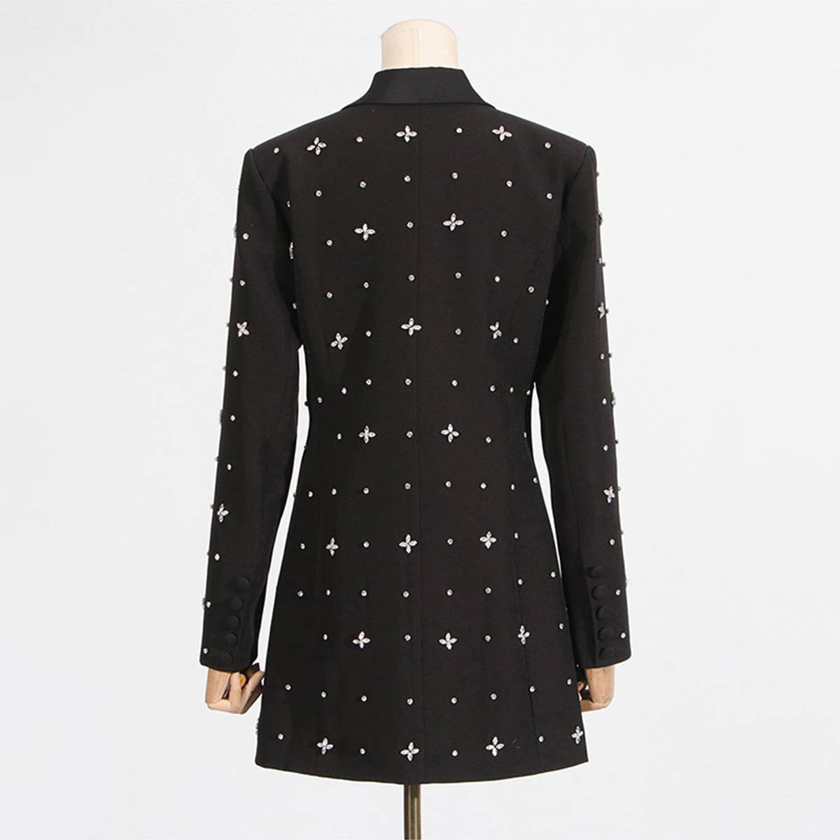 Refined Rhinestone Blazer ??Slim & Stylish_CWOCO1251