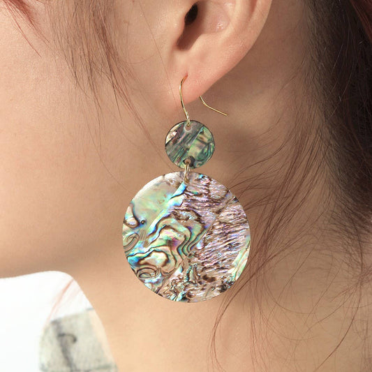 RETRO COLORFUL FASHION ABALONE EARRINGS_CWMM4254