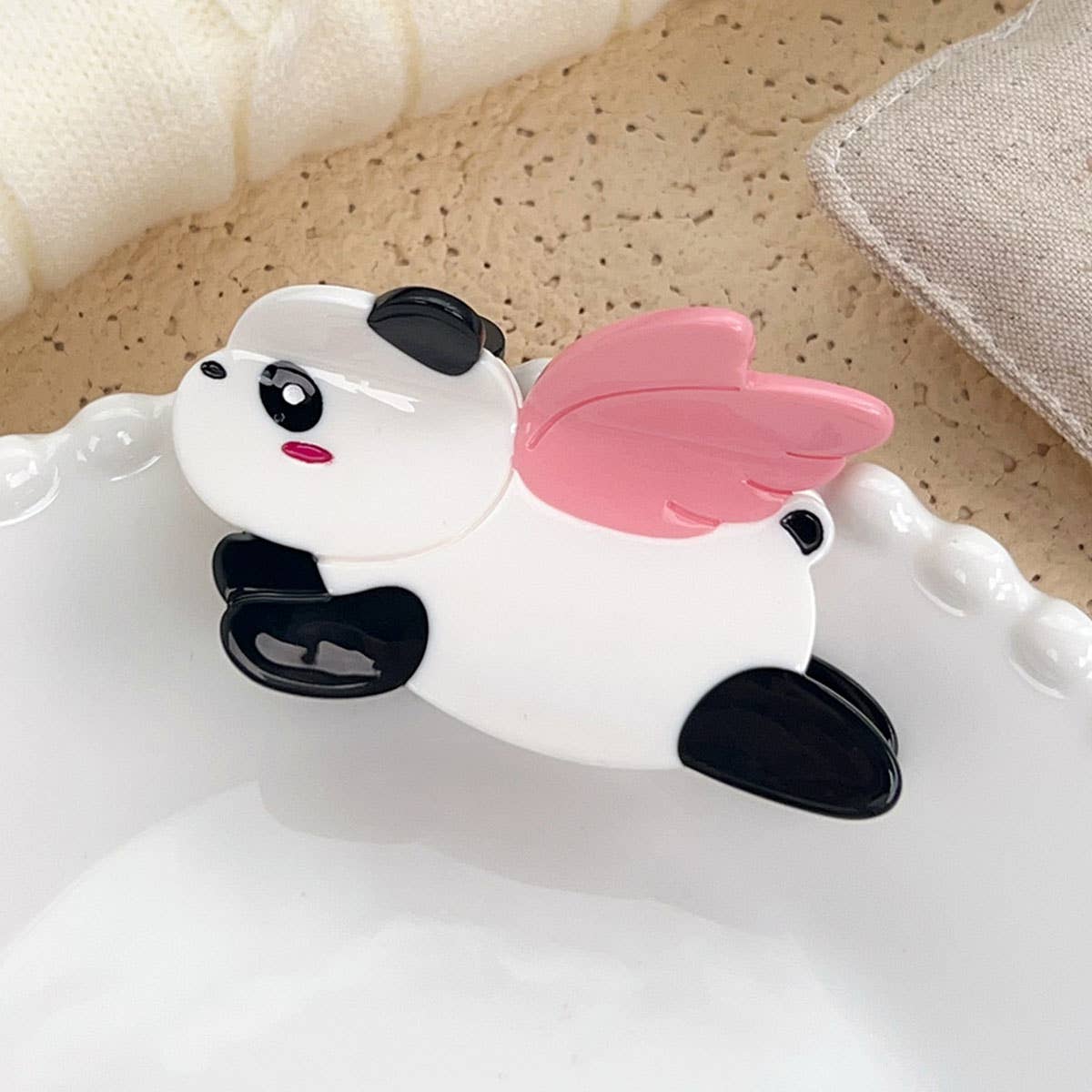 Cartoon acetate hair clips sweet panda grab clips