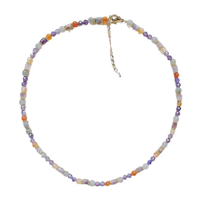 Natural stone hand-beaded Baroque pearl necklace