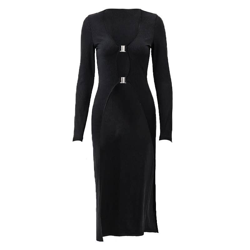 Fashion Sexy Lazy Deep V Crop Top Long Shirt