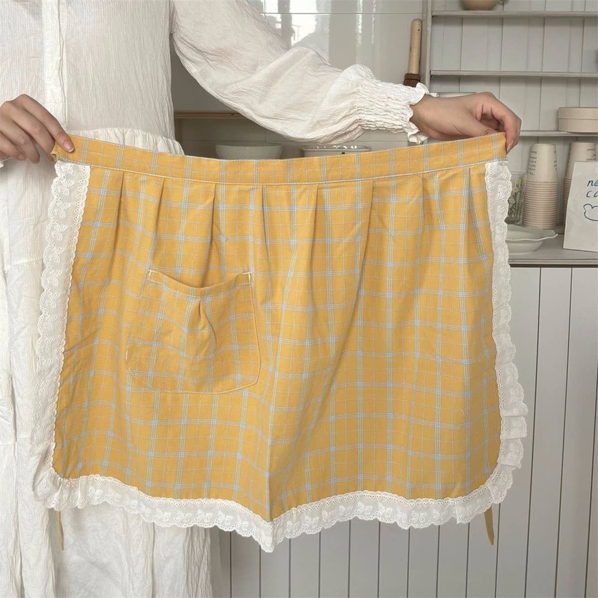 BOW LACE SKIRT AND HALF-BODY APRON_CWMM5796