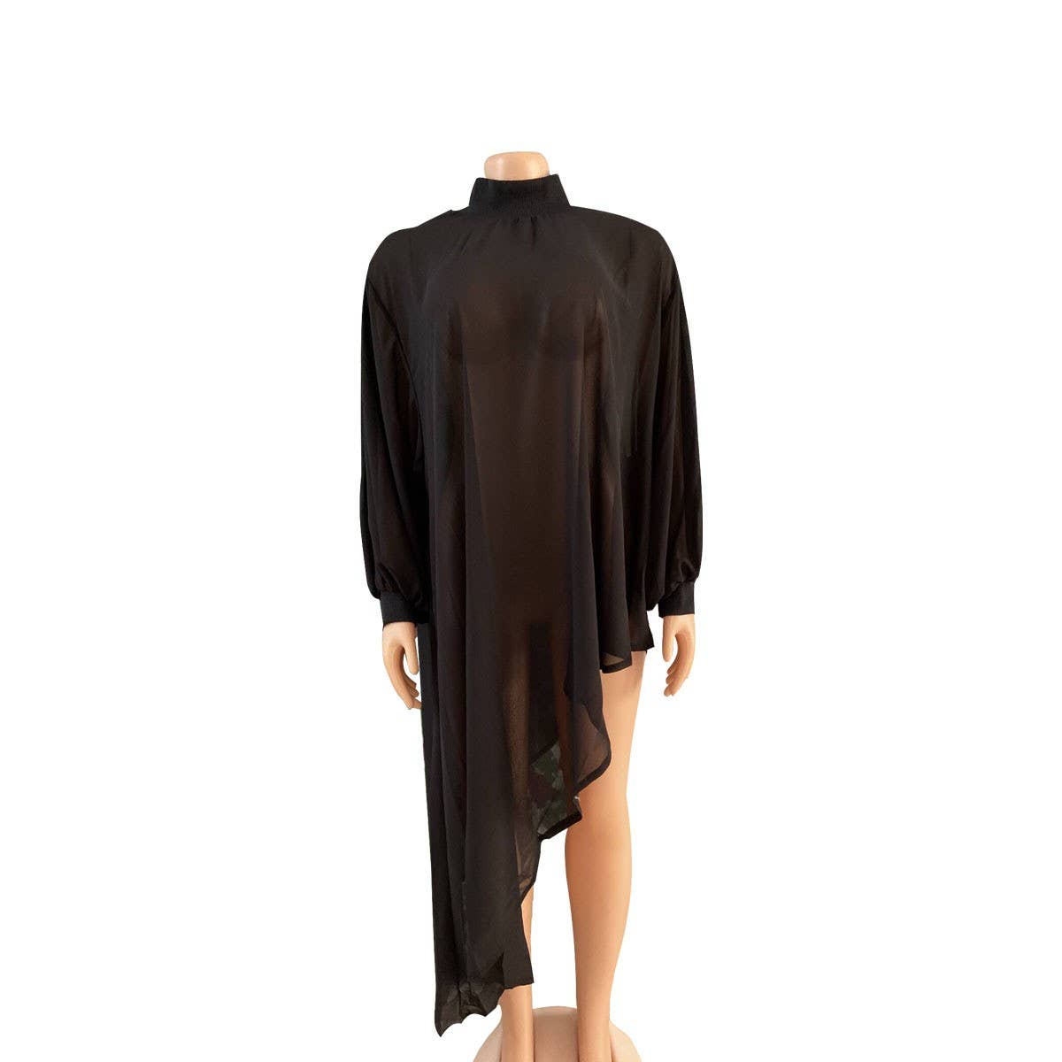 FASHION SOLID COLOR CHIFFON PLUS SIZE DRESS_CWDMD3682