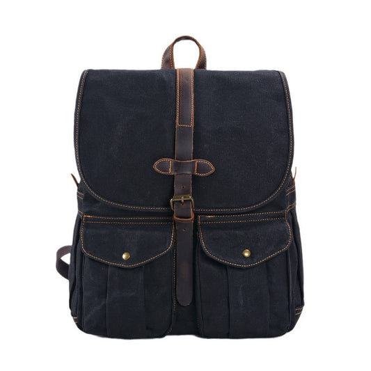 Waterproof Waxed Canvas Hiking Laptop Backpack_CWAB5541