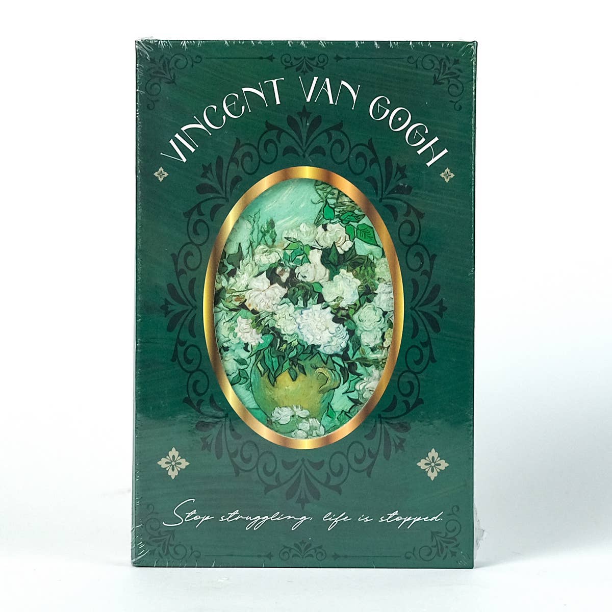 GREEN RETRO ROSE THICK NOTEBOOK