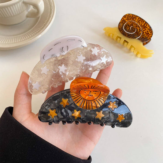 Snail & Star Acetate Claw Clip ??Artsy Hair Grip_CWAHA5704