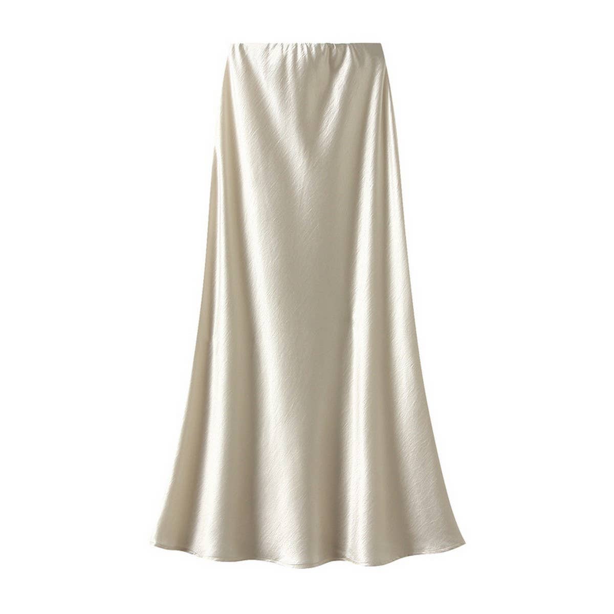 Satin Fishtail Midi Skirt with Slimming Fit