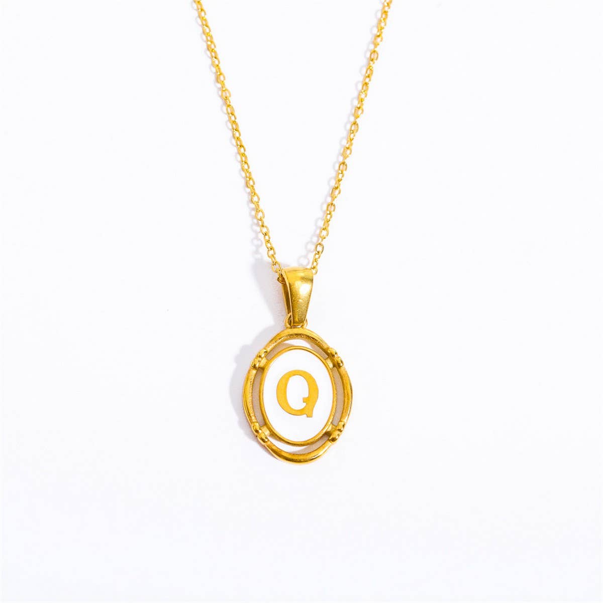 NEW CREATIVE 26 LETTERS PENDANT OVAL NECKLACE