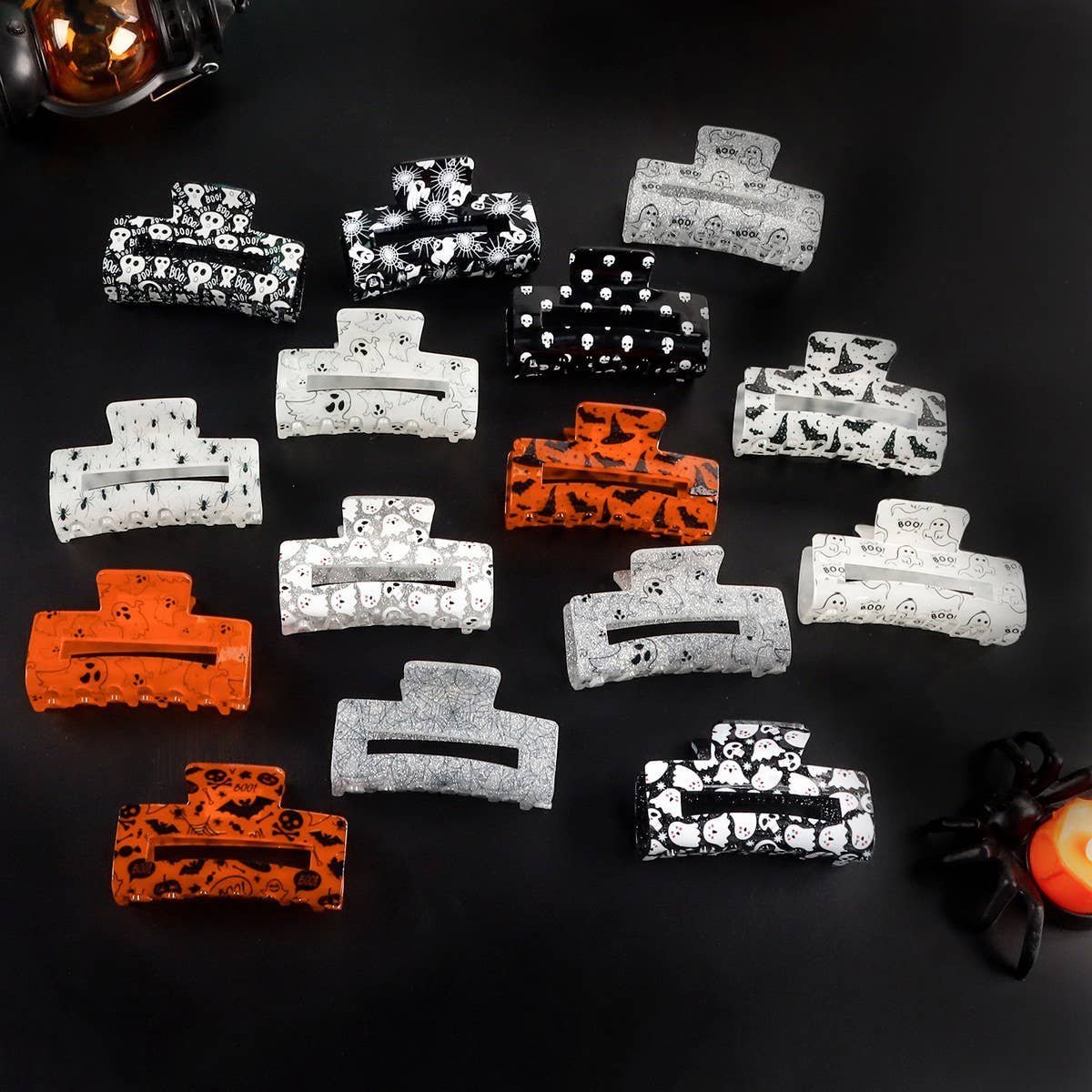 CWAHA1618_HALLOWEEN FUN RECTANGLE HAIR CLAW CLIP
