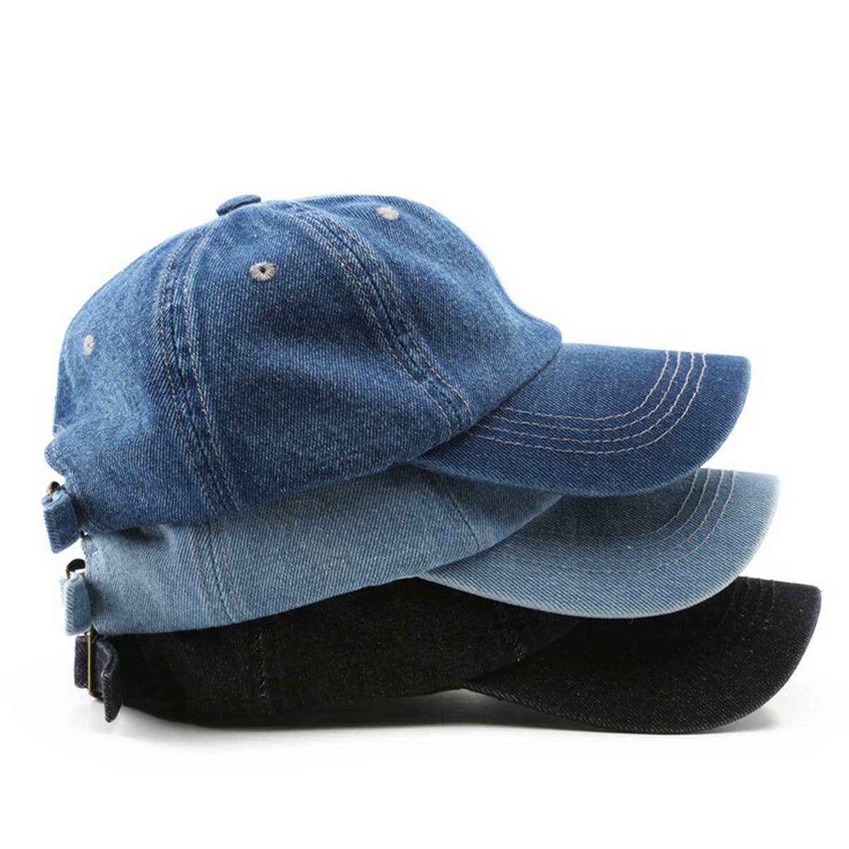 CWAH3200_SOLID COLOR SUN PROTECTION DENIM BASEBALL CAP