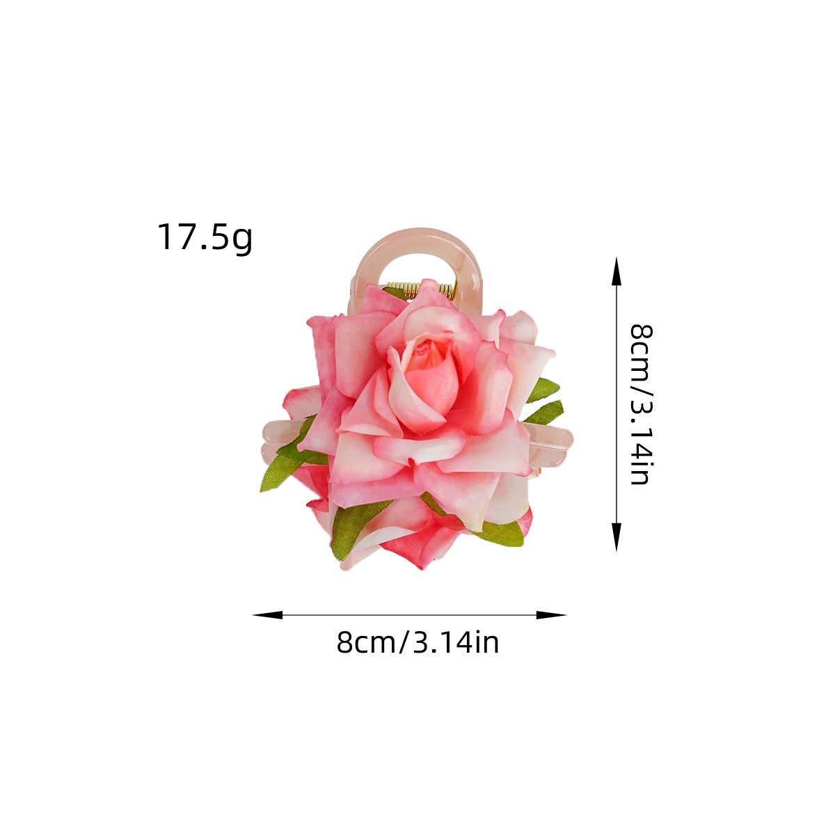 Dopamine-colored rose plastic hair clips