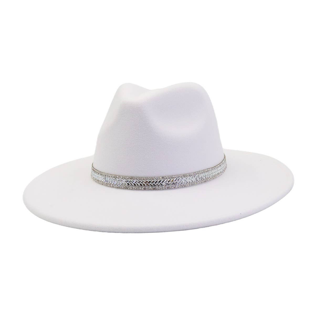 Men & Women Wool Blend Fedora Hat Heart Top_CWAH04376