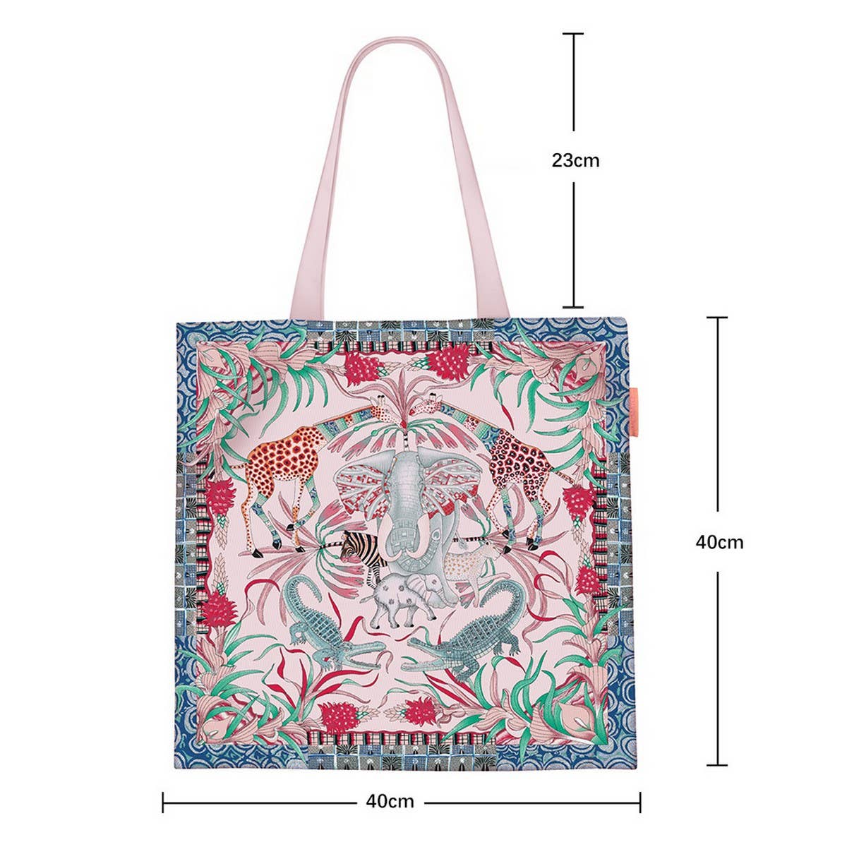 Elephant Giraffe Canvas Tote for Women_CWAB5126