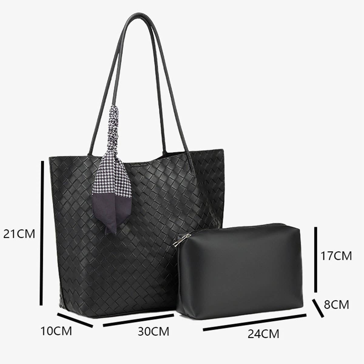 Large Woven Texture Tote Bag ??Stylish & Elegant＿CWAB5117