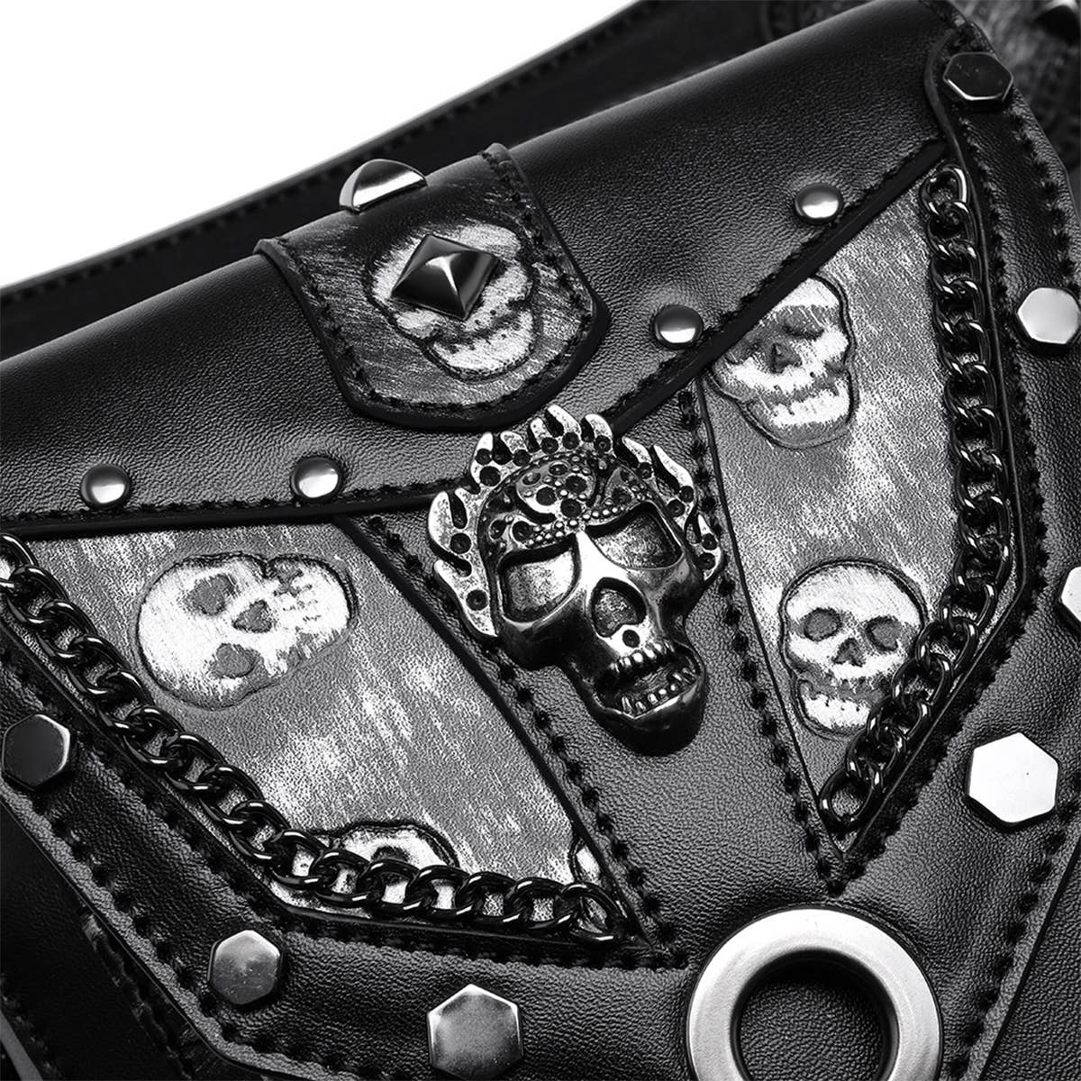RETRO SKULL STEAMPUNK LEG BAG WALLET_CWAB0647