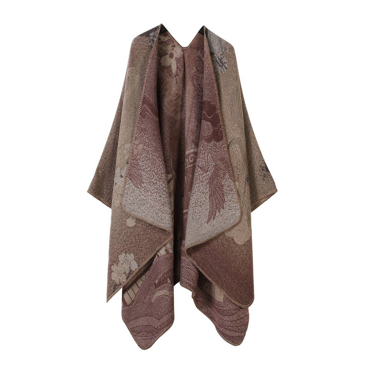 SHAWL VINTAGE SCARF FAUX CASHMERE SLIT WARM CAPE