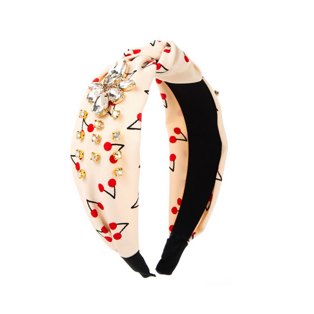CHERRY PRINT MIDDLE KNOT HEADBAND_CWAHA2128
